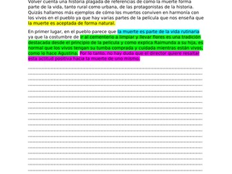 Essay practise Volver