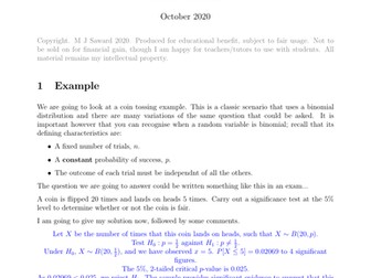 Binomial Hypothesis Testing A Level Maths
