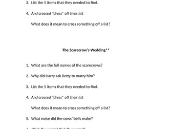 The Scarecrow's Wedding Comprehension