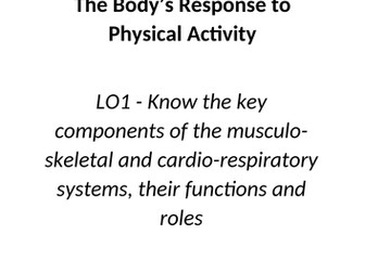 Cambridge Nationals Sports Science R043 LO1 Work Booklet