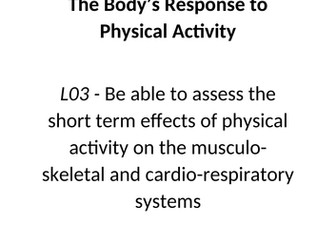 Cambridge Nationals Sports Science R043 LO3 Work Booklet