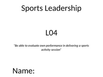 Cambridge Nationals Sports Studies R053 LO4 Work Booklet