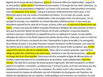 Discours Maréchal Pétain 30 Octobre 1940 - Petain a-t-il trahi la nation francaise?