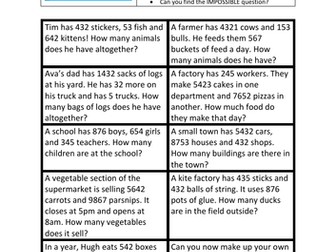 Simple addition word problems with trick information