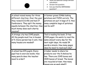 Short division problems with trick info.