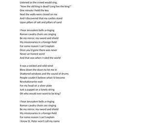 A pack of Karaoke comprehension questions based on popular songs