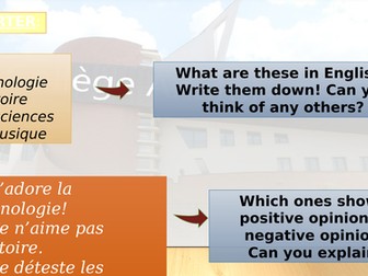 Dynamo 1-Module 2 - Unit 1- Mes matieres