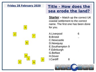 Geography AQA SoW - Coasts - Lesson 5 - Erosion at the Coast