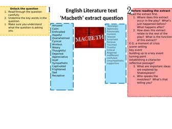 MACBETH EXTRACT QUESTION MAT & SENTENCE STEMS