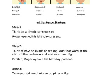 ed sentence starters