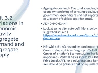 Unit 3.2 Variations in economic activity - aggregate deman and aggregate supply