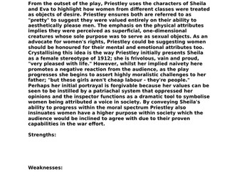 An Inspector Calls Gender plan and example