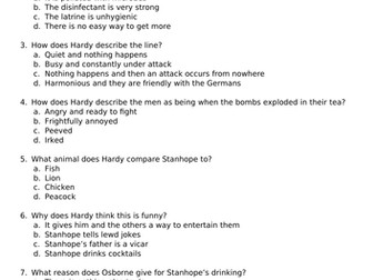 Journey’s End questions