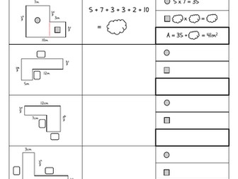 Perimeter / Area of Compound Shapes (Rectangles and Triangles)