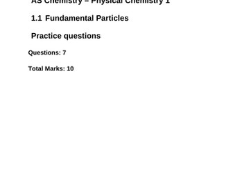 AQA Physical Chemistry 1 Atom Structure Exam Questions