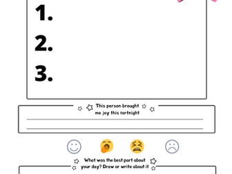 Wellbeing - Gratitude Journal Page