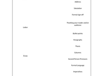 GCSE English Language Worksheets