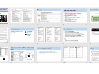 What do Marx and Weber think about class - GCSE SOCIOLOGY