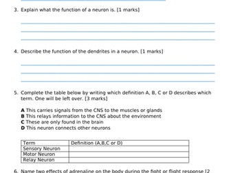 Biological Psychology assessment/homework