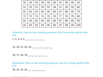 Counting Forwards and Backwards within 100