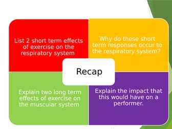 GCSE PE Respiratory System Long and Short Term Effects