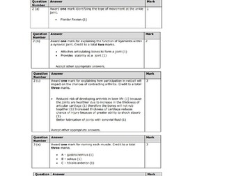 BTEC Level 3 Sport Unit 1 Practice Exam and Mark Scheme