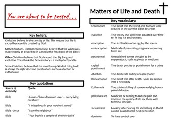 GCSE: KO, Test & Marking PPTs - Religion & Life/Life & Death
