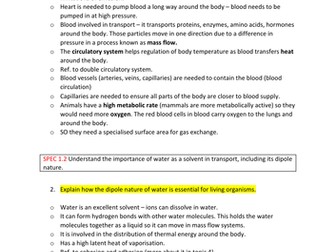 A LEVEL BIOLOGY EDEXCEL (A) - YEAR 1 A* NOTES (TOPIC 1-6)