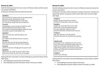 Romeo & Juliet GCSE Questions