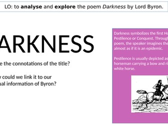 Byron 'Darkness' for KS5 (IB or A Level)