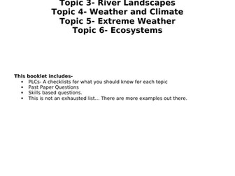 GCSE Geography Exam Question Booklet
