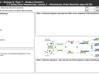 Edexcel Biology B A Level. Topic 7 - Modern Genetics. Worksheets