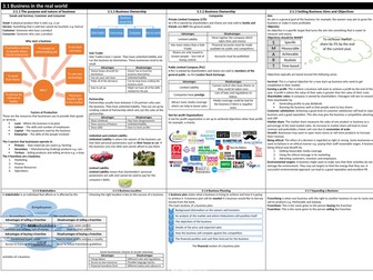GCSE AQA Business Studies - 3.1 Business in the Real World Knowledge Organiser