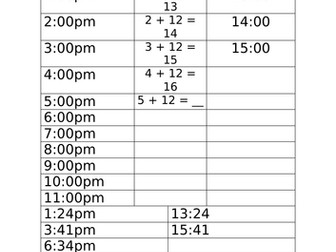 Add 12 to PM times to convert to 24h clock