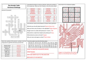 Periodic Table Christmas Fun Challenge