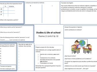 GCSE Spanish Theme 3 units 9 & 10