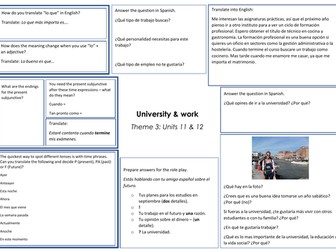 GCSE Spanish Theme 3, Units 11 & 12