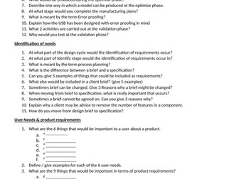 R105 OCR Engineering L2 Cambridge nationals revision pack and questions