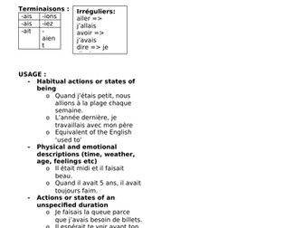 L'imparfait vs le passé composé worksheets