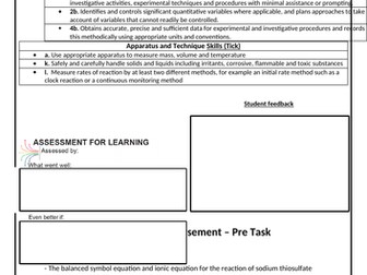 Year 13 A level Chemistry Practical Endorsement Sheets