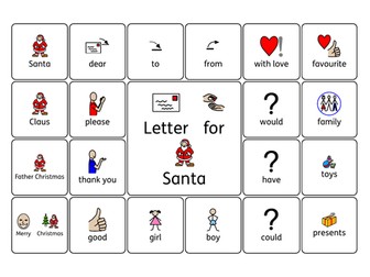 Letter to Santa Keyword Wordmat (Widgit)