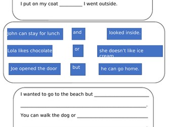 and, but, or worksheet.