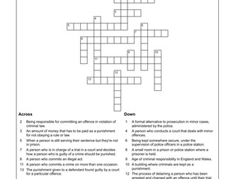 Crime & Punishment Crossword