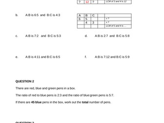 Ratio lesson - new style GCSE maths 9-1