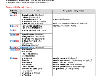Italian Advent Calendar sentence builder