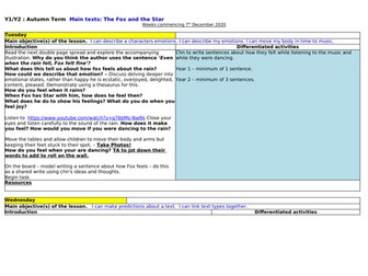 4Wk Lit Plan - The Fox & The Star Yr1/2