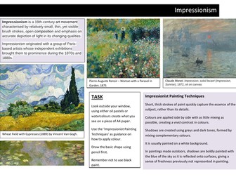 Impressionism Painting Worksheet