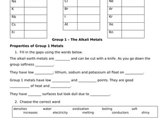 Groups 1,7 and 0 Support Worksheet