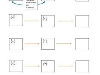 Adding fractions, change one denominator