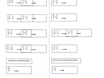 Mixed operations fractions practice